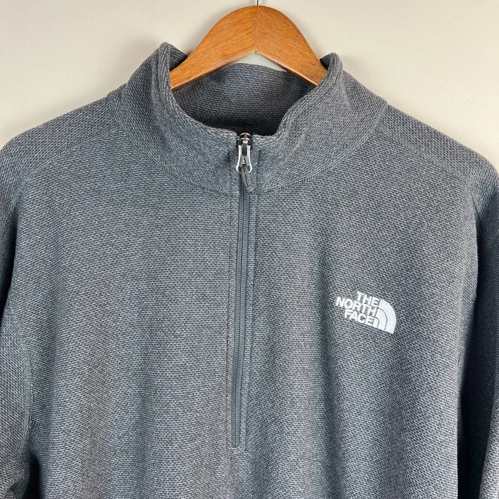 The‎ North Face 1/4 Zip Pullover Mens XXL Gray Textured Cap Rock Fleece Classic